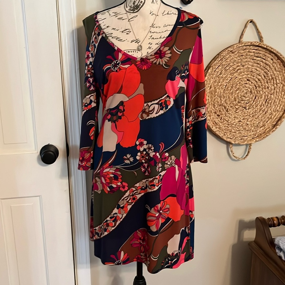 Trina Turk Floral Cold Shoulder Dress